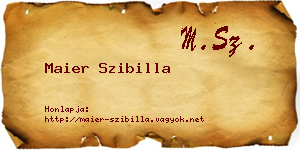 Maier Szibilla névjegykártya